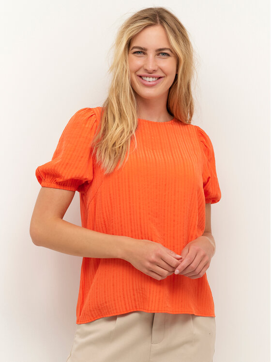 Kaffe Kaffe Μπλουζάκι Silvia 10507325 Πορτοκαλί Regular Fit