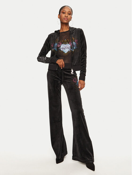 Juicy Couture Juicy Couture Felpa Scared Heart JCBAS224816 Nero Slim Fit