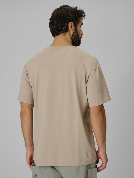 4F 4F T-Shirt ESSENTIALS Beżowy Loose Fit