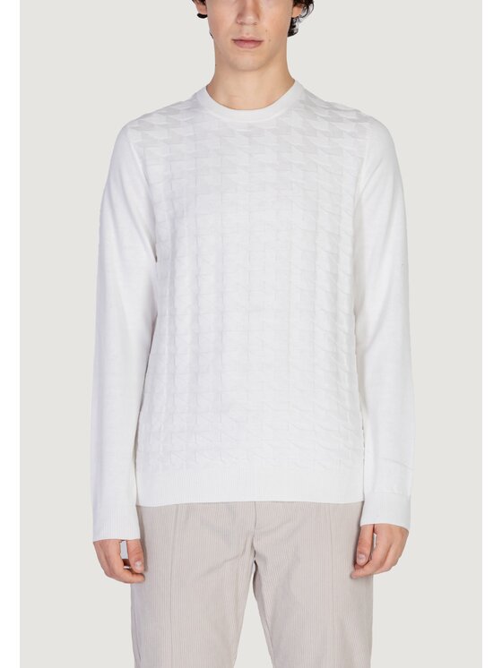 Antony Morato Antony Morato Maglione COTTON WOOL BLEND YARN WITH JACQUARD 3D Bianco To Fit