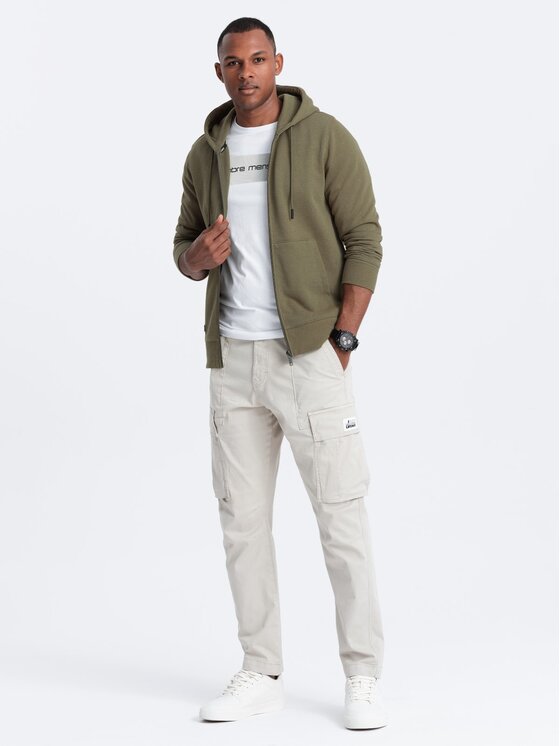 Ombre Ombre Mikina OM-SSBZ-0160 Zelená Regular Fit