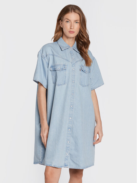 Levi's® Levi's® Jeans obleka Elowen Western A3344-0001 Modra Oversize