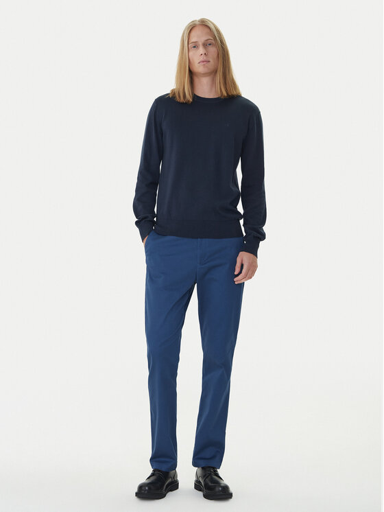 Calvin Klein Calvin Klein Sweter LV040BM343 Granatowy Regular Fit