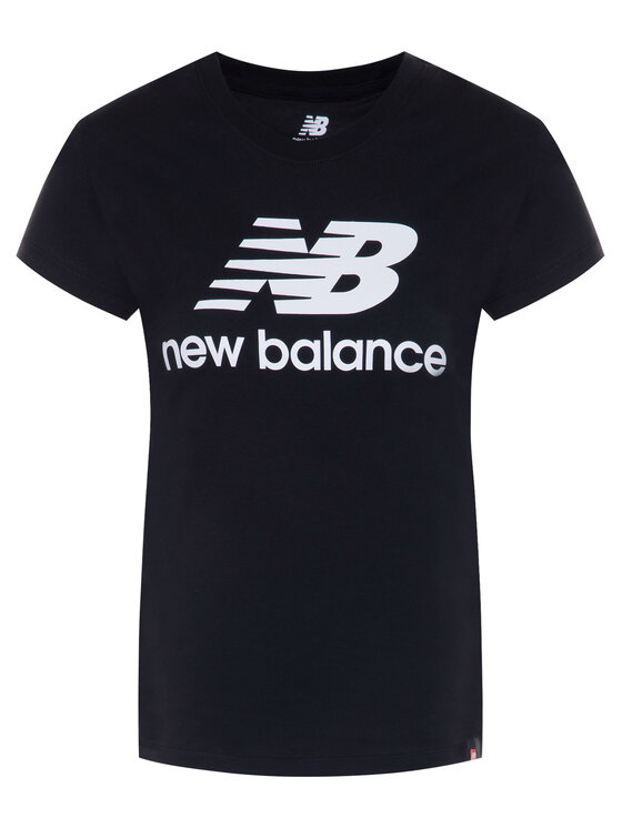 New Balance T-shirt Essentials Stacked Logo Tee WT91546 Nero Athletic Fit, taglia : XS