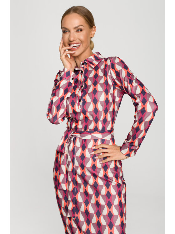 Made of Emotion Made of Emotion Vestito da giorno M706 Rosa A-Line Fit