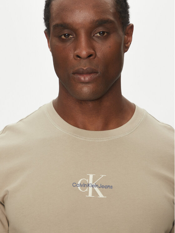 Calvin Klein Jeans Calvin Klein Jeans Тишърт Monologo J30J325649 Бежов Regular Fit