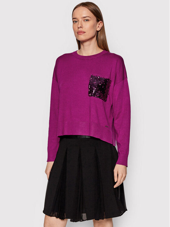 Maglione P1JSJ055 Viola Relaxed Fit