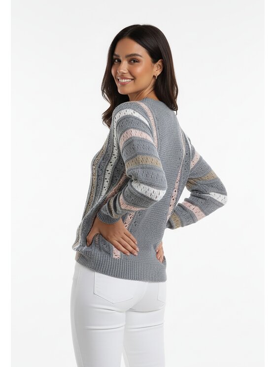 FIGL FIGL Πουλόβερ M1276 Γκρι Regular Fit