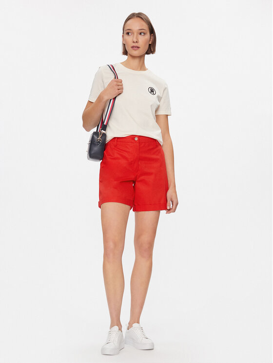 Tommy Hilfiger Tommy Hilfiger Шорти от плат WW0WW41769 Червен Regular Fit