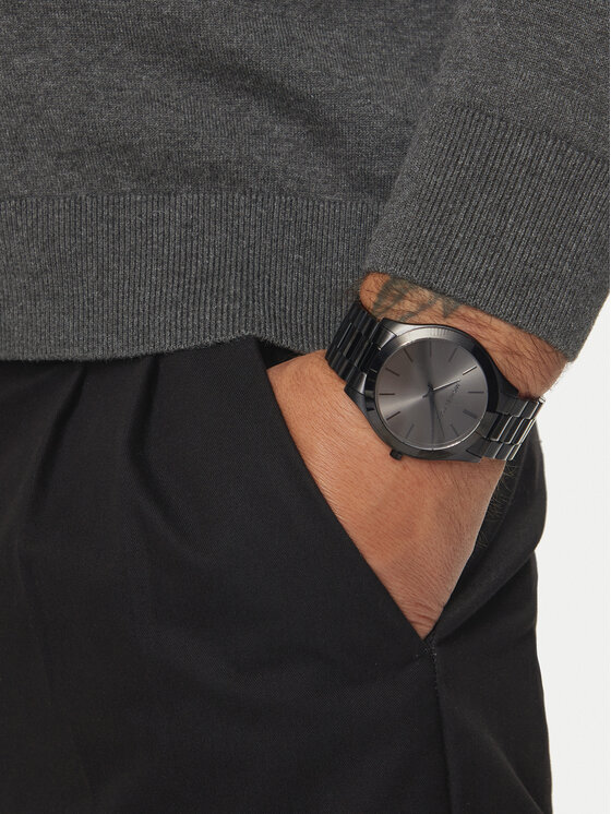 Michael kors black slim runway watch sale