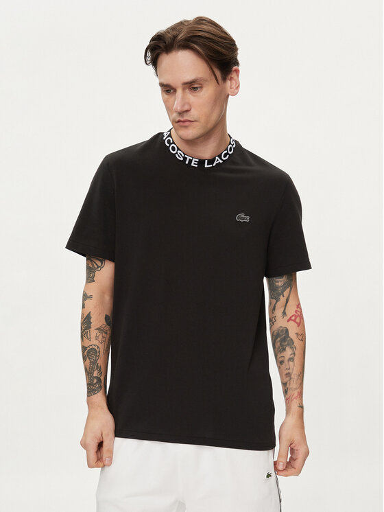 Lacoste Lacoste Tričko TH7488 Čierna Regular Fit