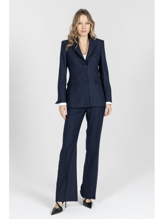 Deni Cler Milano Deni Cler Milano Spodnie materiałowe W-DC-5204-F2-A2-58-1 Granatowy Regular Fit