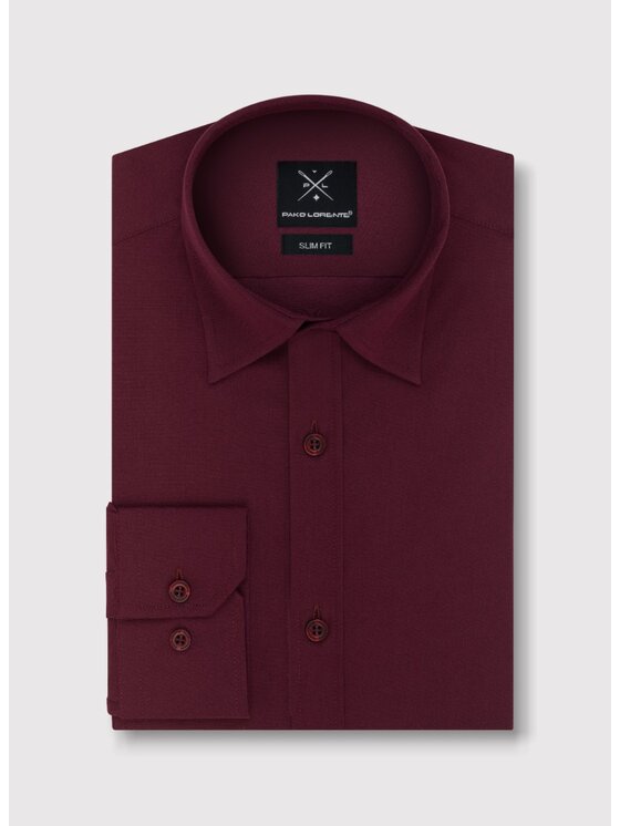 Pako Lorente Pako Lorente Koszula P24WF-1X-053 Bordowy Slim Fit