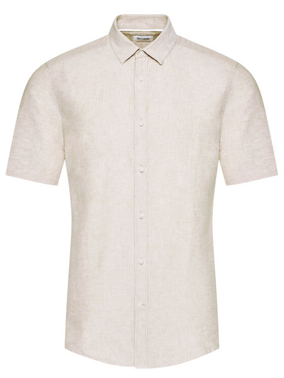 Only & Sons Only & Sons Koszula Caiden 22009885 Beżowy Slim Fit