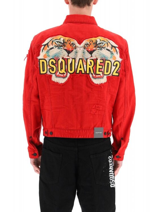 Dsquared2 Dsquared2 Jeansová bunda Tiger Dan Červená Regular Fit
