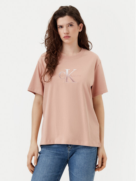 Calvin Klein Jeans T-krekls Monologo J20J224798 Oranžs Relaxed Fit