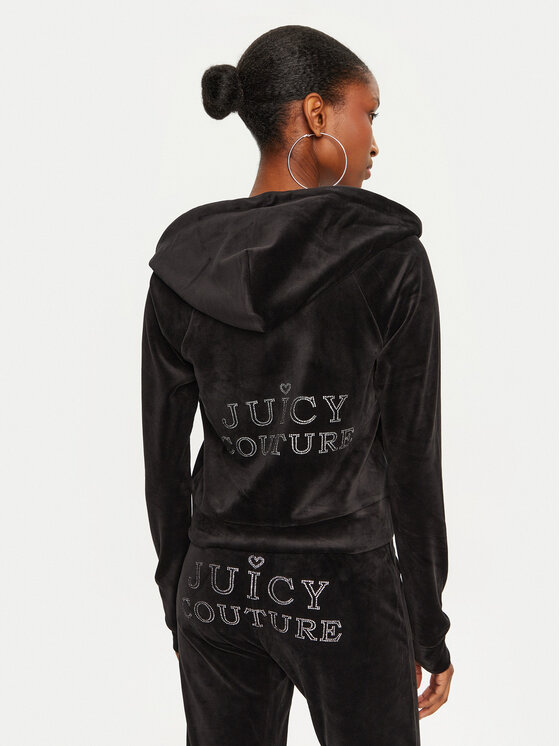 Juicy Couture Juicy Couture Majica dugih rukava Regal Madison JCBAS224828 Crna Slim Fit