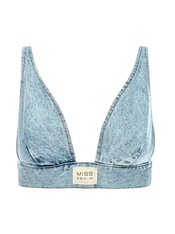 MissDenim MissDenim Top Denim Bra Niebieski Basic Fit