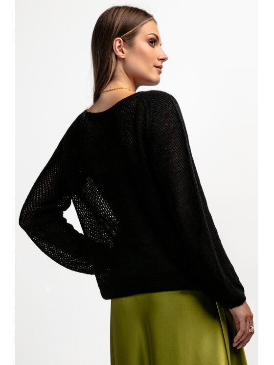 Fobya Fobya Sweter F1881 Czarny Basic Fit