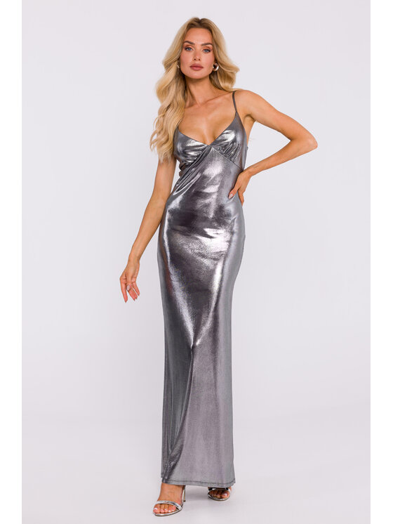 Made of Emotion Made of Emotion Abito da sera M834 Argento Sexy Straight Fit