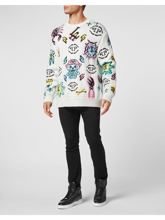 PHILIPP PLEIN PHILIPP PLEIN S dlouhým rukávem 5337 Bílá Regular Fit