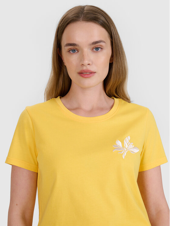 4F 4F T-Shirt SS MIDSHOP TEXTILE Żółty Regular Fit