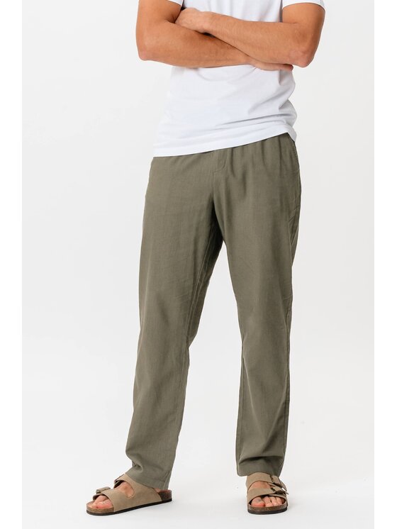 TeeShoppen Męskie Spodnie materiałowe, rozmiar M, Khaki, 'Basic Collection'