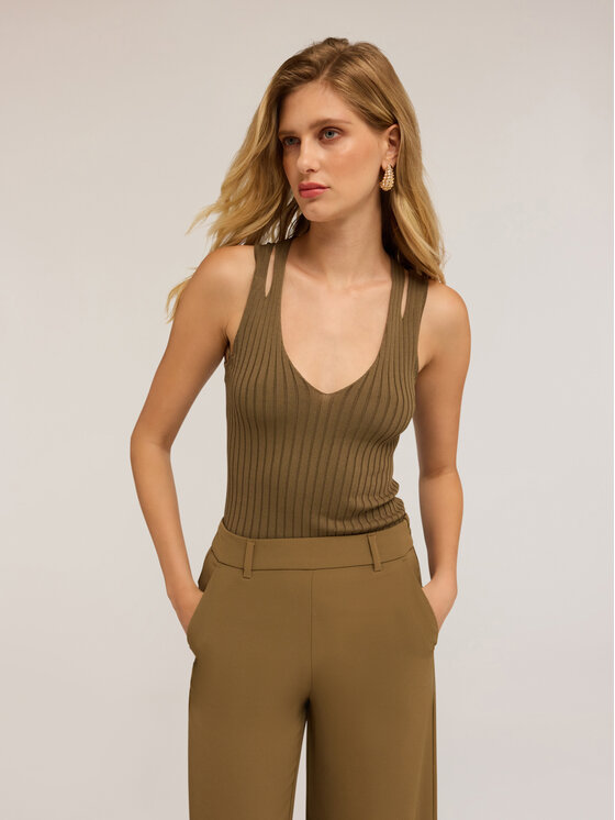 Motivi Motivi Cardigan M411W003551N035 Verde Slim Fit