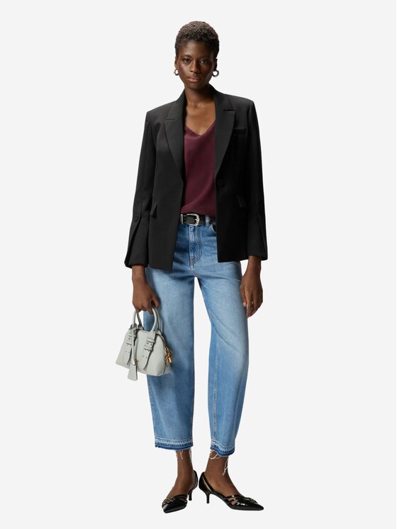 PINKO PINKO Marynarka CARCIOFO GIACCA CANVAS TECNICO Czarny Regular Fit