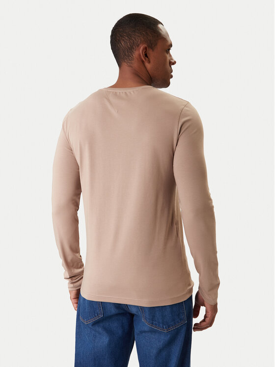 Tommy Hilfiger Tommy Hilfiger Marškinėliai ilgomis rankovėmis MW0MW10804 Smėlio Slim Fit