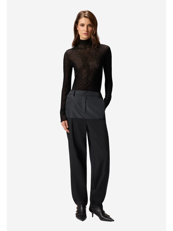 PINKO PINKO Ζιβάγκο Moss maglia ultrafine con micropaillettes Μαύρο Slim Fit