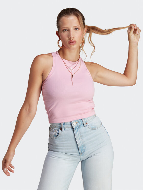adidas adidas Halenka Adicolor Essentials Rib Tank Top IB9108 Růžová Slim Fit