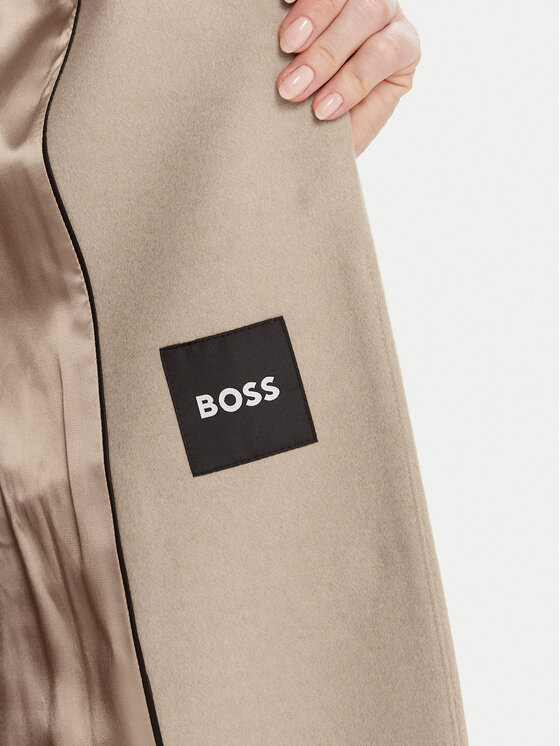 BOSS BOSS Vlněný kabát Classin 50548371 Béžová Regular Fit