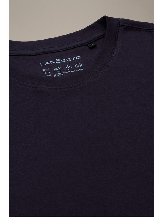 Lancerto Lancerto T-Shirt Anselmo Granatowa TS073126000002 Granatowy Regular Fit