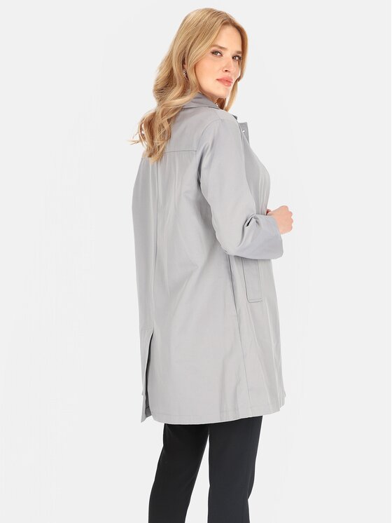 Perso Perso Płaszcz przejściowy BLE252535F Szary Regular Fit