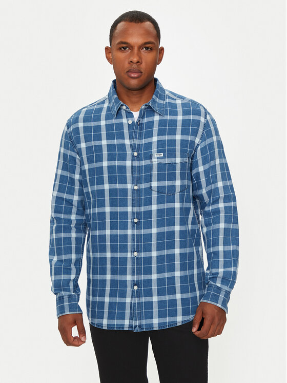 Wrangler Krekls 112357249 Zils Regular Fit