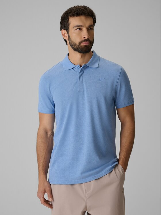 4F 4F Polo 4FRSS26TPTSM0899-32M Niebieski Regular Fit