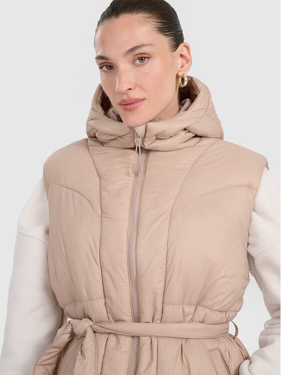 4F 4F Kamizelka APRES SKI Beżowy Regular Fit