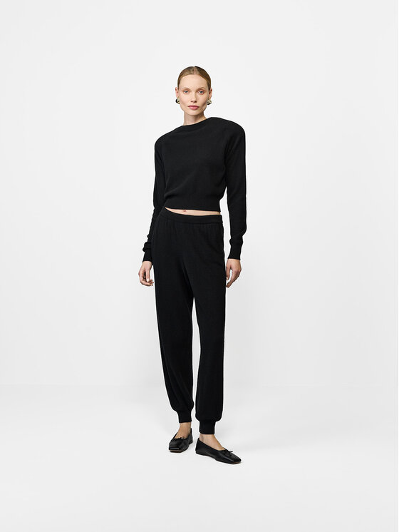 La Mania La Mania Pantaloni in maglia MAYRA Nero Basic Fit