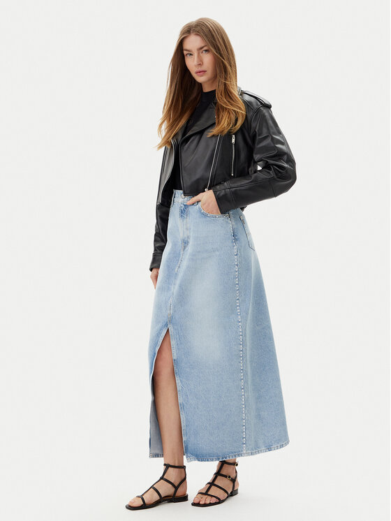 Pepe Jeans Pepe Jeans Džínová sukně PL901211 Modrá Regular Fit