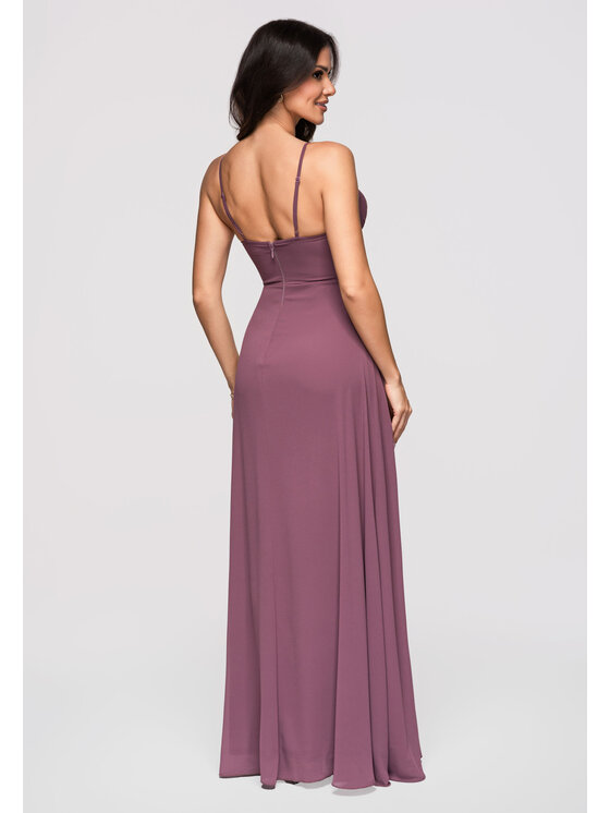 Ombre Ombre Sukienka wieczorowa LA-OM-DLR357 Czerwony A-Line Fit