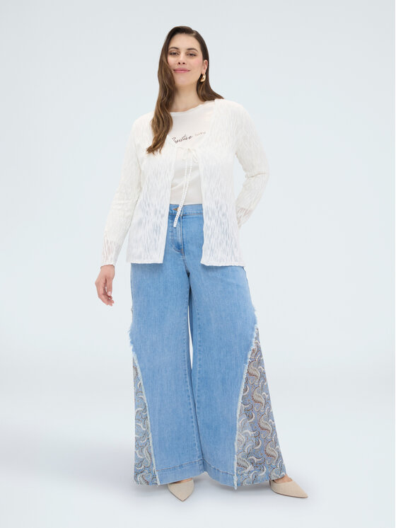 Fiorella Rubino Fiorella Rubino Cardigan M238L008517N011 Bianco Boxy Fit