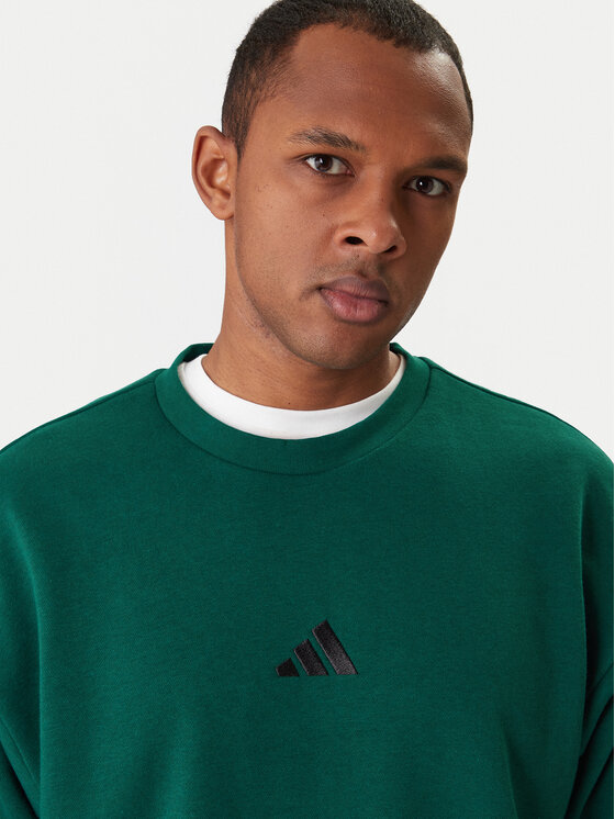 adidas adidas Mikina Essentials 3-Stripes JE6306 Zelená Regular Fit