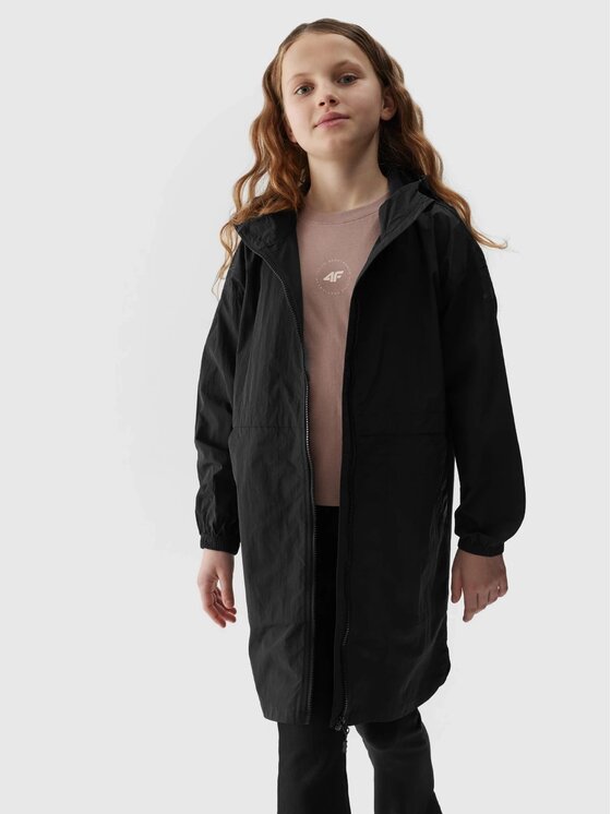 4F 4F Μπουφάν μεταβατικό 4FJWSS24TJACF129-21S Μαύρο Oversize