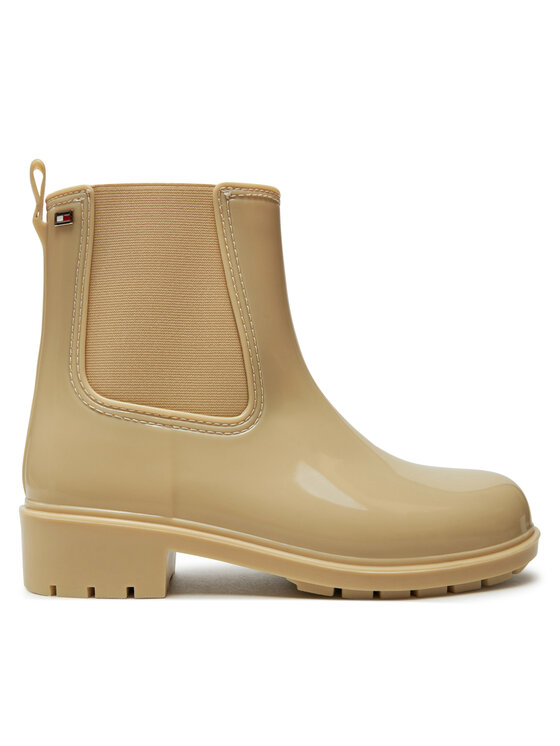 Tommy Hilfiger Gumijas zābaki Flag Rainboot FW0FW08213 Bēšs