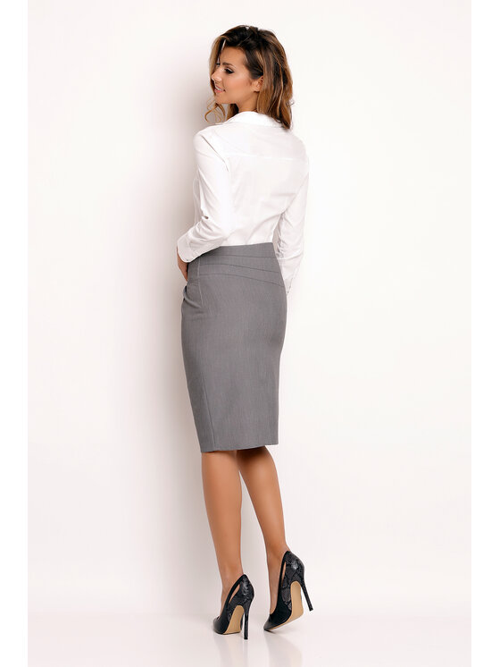 Awama Awama Spódnica L030 Szary Basic Fit