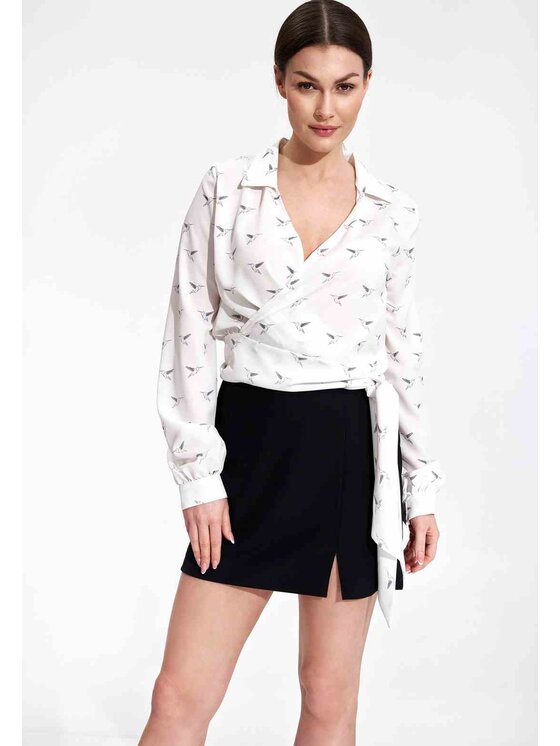 FIGL FIGL Bluzka M868 Biały Regular Fit