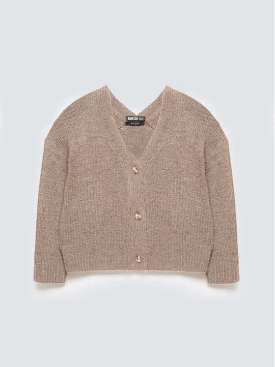BIG STAR BIG STAR Kardigan KARDILA Brązowy Basic Fit