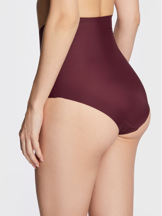 Esotiq Esotiq Klassischer Damenslip mit hoher Taille Plain 40307 Dunkelrot