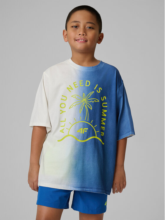 4F 4F T-Shirt BEACHSIDE CHILL Niebieski Loose Fit